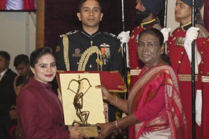 भारत की राष्ट्रपति द्वारा एलपीयू की छात्रा नसरीन शेख अर्जुन पुरस्कार से सम्मानित