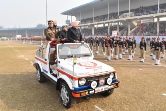 गणतंत्र दिवस के अवसर पर स्थानीय गुरु गोबिंद सिंह स्टेडियम में आयोजित किया गया जिला स्तरीय समारोह
