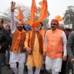 अयोध्या में श्री राम मंदिर प्राण प्रतिष्ठा के संबंध में निकाली गई विशाल राम जी की शोभायात्रा