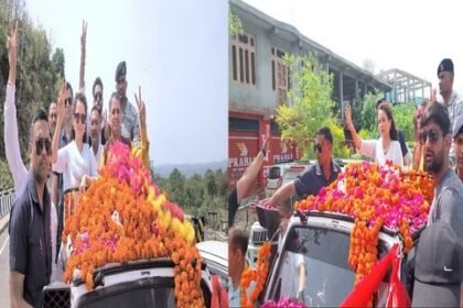 भाजपा प्रत्याशी कंगना रणौत ने हिमाचल प्रदेश के भांबला में  निकाला रोड शो, बोलीं- कांग्रेस को जनता देगी जवाब