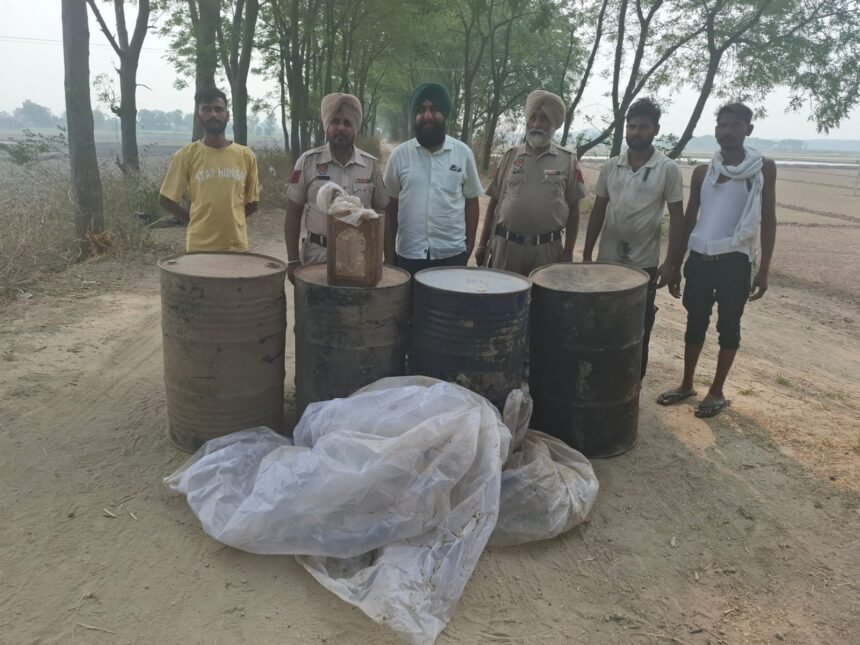 एक्साईज विभाग द्वारा 3700 लीटर नाजायज लाहन बरामद, मौके पर की नष्ट