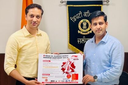 जालंधर जिला बैडमिंटन चैंपियनशिप 8 से 11 अगस्त तक, डीसी डा. हिमांशु अग्रवाल ने जारी किया चैंपियनशिप का आधिकारिक पोस्टर
