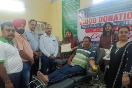 ਕਪੂਰਥਲਾ ਵਿਖੇ ਜੈ ਮਿਲਾਪ ਲੈਬ ਐਸੋਸੀਏਸ਼ਨ ਵੱਲੋਂ ਲਗਾਇਆ ਗਿਆ ਖੂਨ ਦਾਨ ਕੈਂਪ