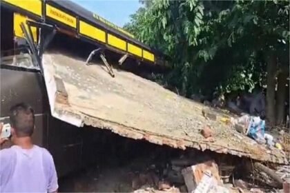चलती बस की ब्रेक हुई फेल, 4 लोगों की मौत दर्जन से अधिक घायल