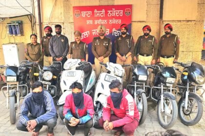 जालंधर ग्रामीण पुलिस ने वाहन चोर गिरोह पर कसा शिकंजा, 07 चोरी के वाहन समेत 03 चोर ग्रिफ्तार