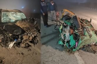 शादी करके लौट रह था परिवार, कार की टक्कर से दूल्हा-दुल्हन समेत 7 लोगों की हुई मौत