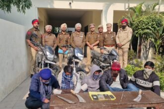 जालंधर ग्रामीण पुलिस ने पेट्रोल पंप लूट की कोशिश को नाकाम करते हुए गिरोह के 5 सदस्यों को किया गिरफ्तार , चोरी की गई गाड़ियाँ, हथियार और मोबाइल फोन बरामद