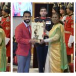 राष्ट्रपति द्रौपदी मुर्मू ने एलपीयू के तीन हॉकी सितारों को राष्ट्रपति भवन, नई दिल्ली में राष्ट्रीय खेल पुरस्कार 2025 से सम्मानित किया
