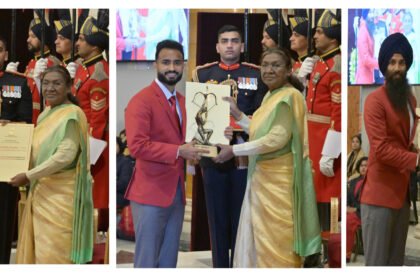 राष्ट्रपति द्रौपदी मुर्मू ने एलपीयू के तीन हॉकी सितारों को राष्ट्रपति भवन, नई दिल्ली में राष्ट्रीय खेल पुरस्कार 2025 से सम्मानित किया
