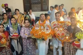 रथ यात्रा के उपलक्ष्य मे इस्कओन द्वारा बड़े हर्ष उल्लास से निकाली गई 28 वीं संध्या फेरी