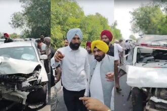 कैबिनेट मंत्री के काफिले से टकराई गाड़ी, 3 गनमैनों के सिर फूटे, 5 घायल