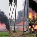 आंध्र प्रदेश में ONGC पाइपलाइन फटी, भीषण आग में सैकड़ों नारियल के पेड़ जलकर खाक