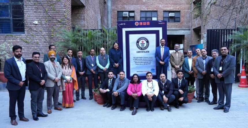 एलपीयू ने इतिहास रचा, सबसे बड़े मैकरॉन डिस्प्ले का 6वां गिनीज़ वर्ल्ड रिकॉर्ड बनाया